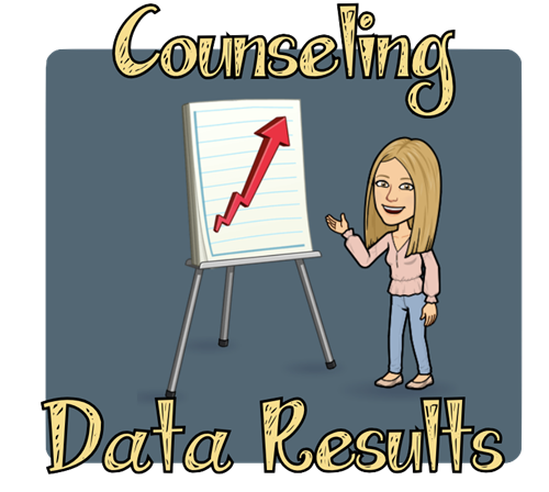picture of school counselor looking at a counseling data results chart